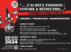 SAM 30 + DIM 31/03 : J'ai deux passions : la fanfare et la révolution